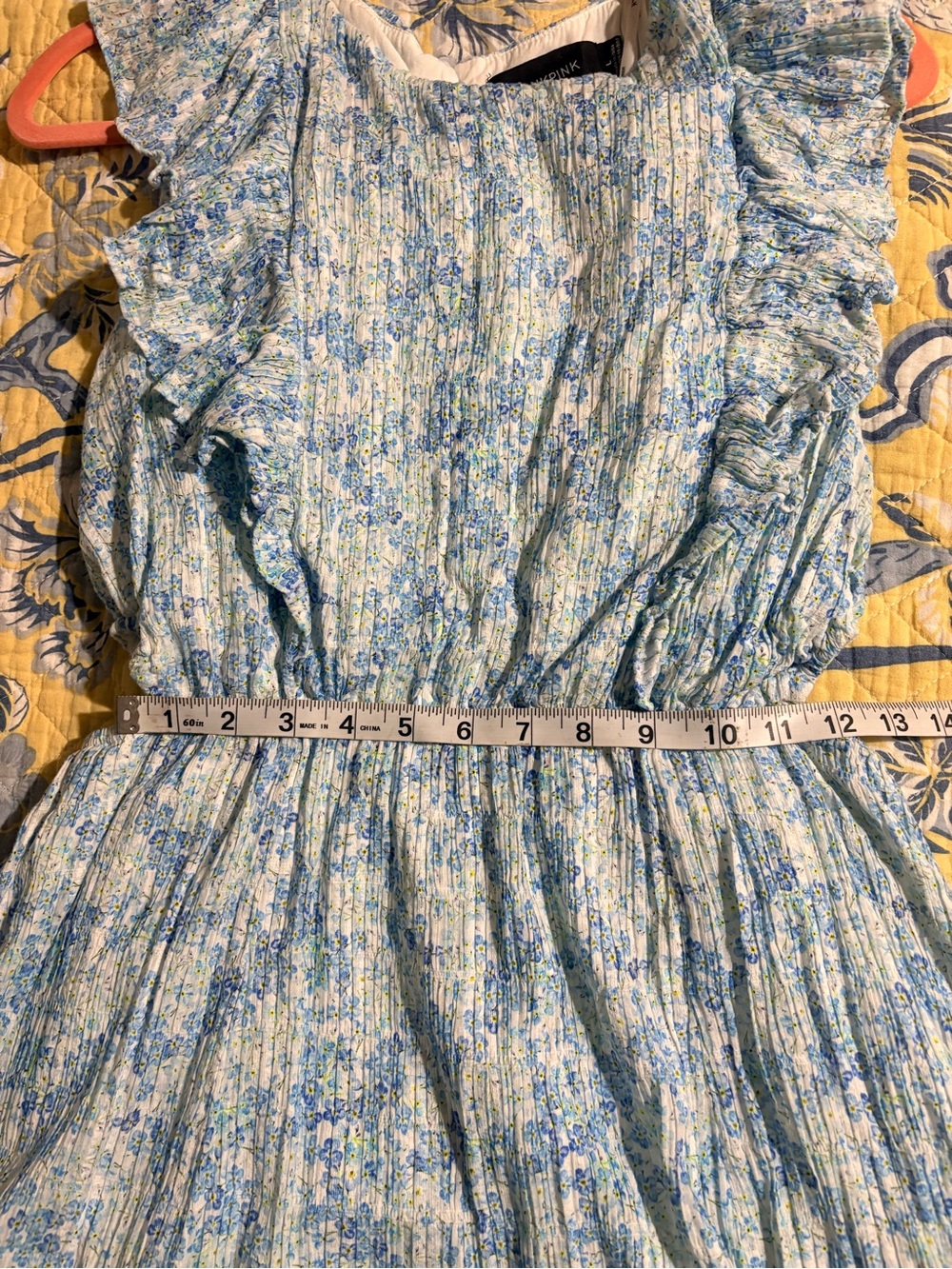 Minkpink, Light Blue Floral Ruffled Sundress, Sz L - Picture 5 of 9